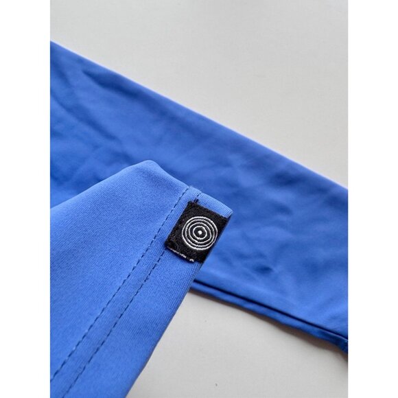 ONZIE High Rise Track Black Purple Blue Colorblock Ankle Leggings, Size S/M - Picture 11 of 15